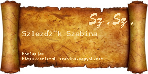 Szlezák Szabina névjegykártya